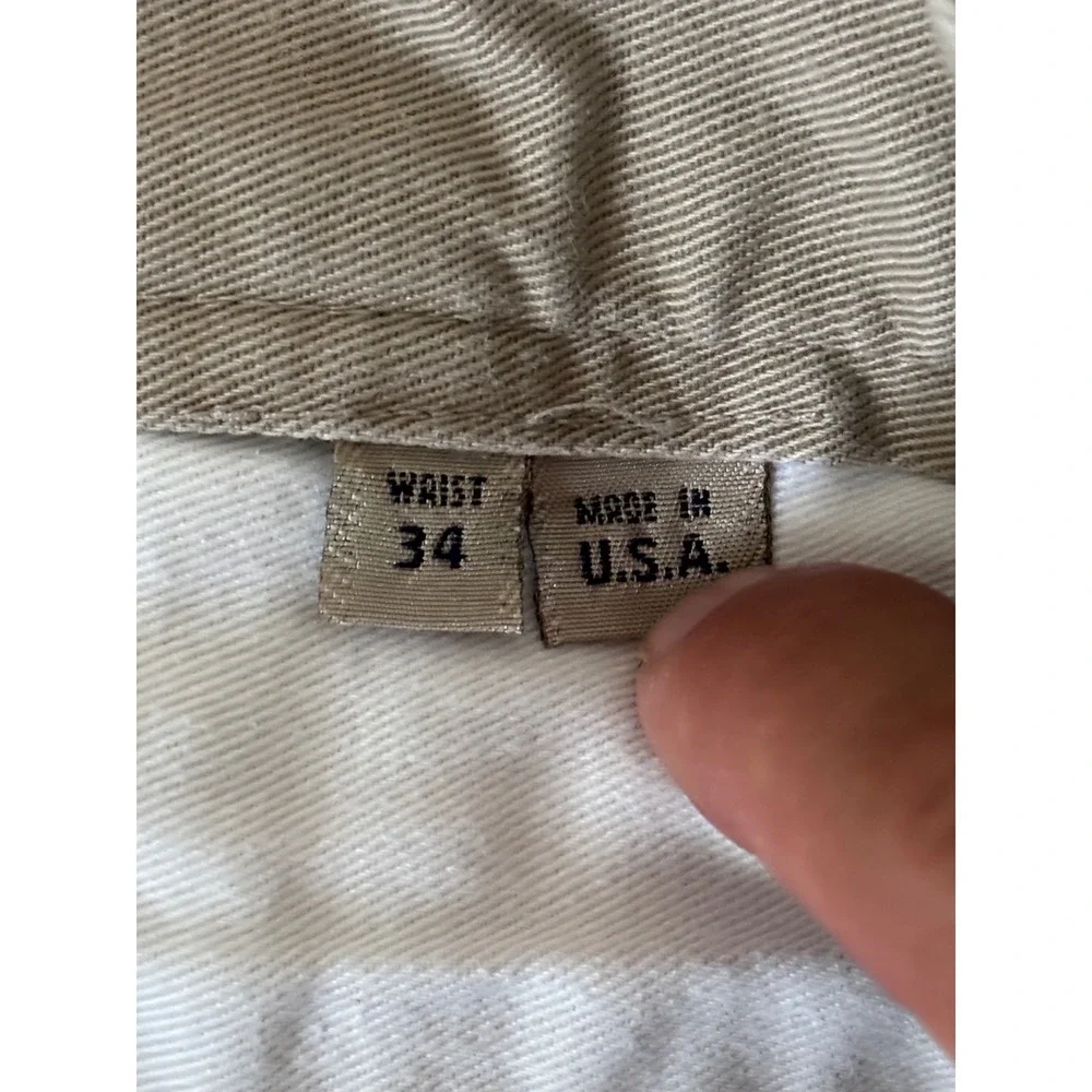 Bills Khakis M2 Standard Fit Khaki Pants 34x30 Made in USA Cuffed Chinos Tan